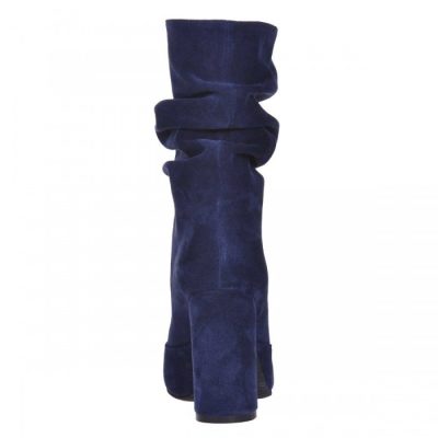 Botine bleumarin din piele naturala Sara S32