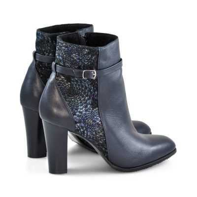 Botine bleumarin din piele naturala Adelaide D20