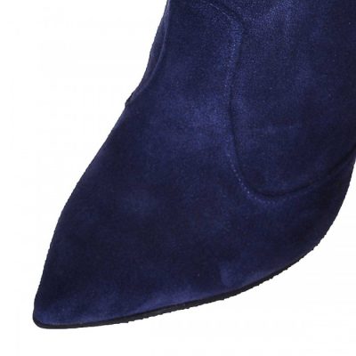 Botine bleumarin din piele naturala Sara S32