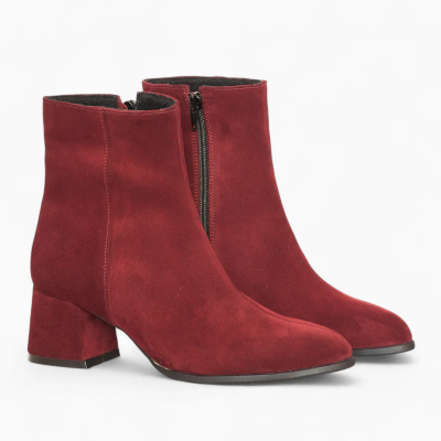 Botine bordo din piele intoarsa ZAHRA D91