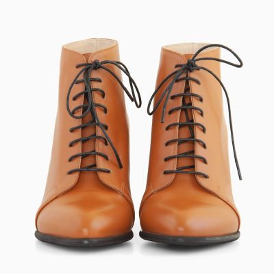 Botine cognac din piele naturala Oriana D21