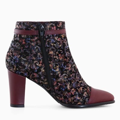 Botine colorate din piele naturala Mira D44