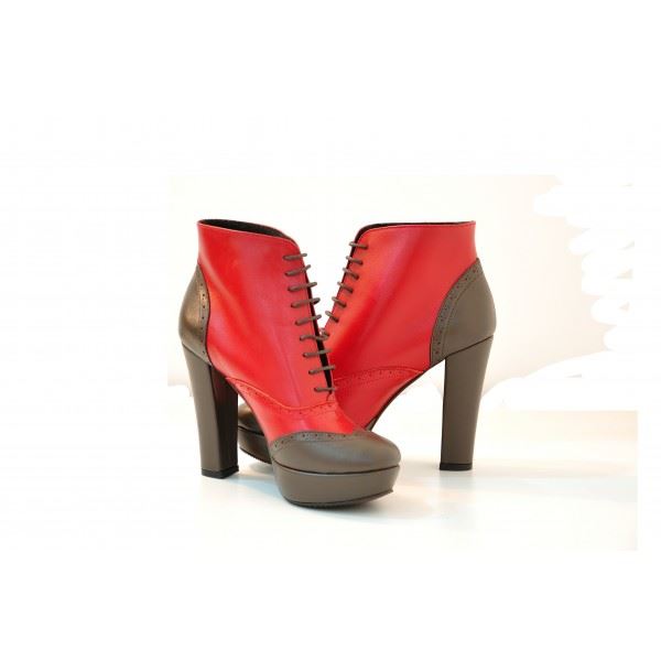 Botine online cu Siret, rosu/maron