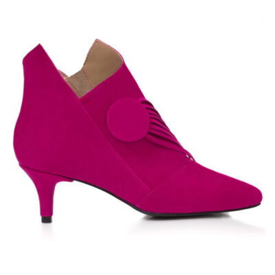 Botine fuchsia piele intoarsa July L09