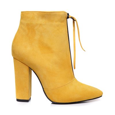 Botine galbene din piele intoarsa Priya L10