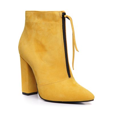 Botine galbene din piele intoarsa Priya L10