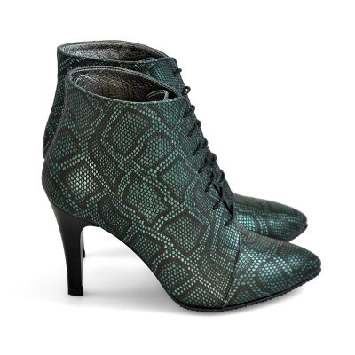 Botine Renata cu imprimeu sarpe verde D20
