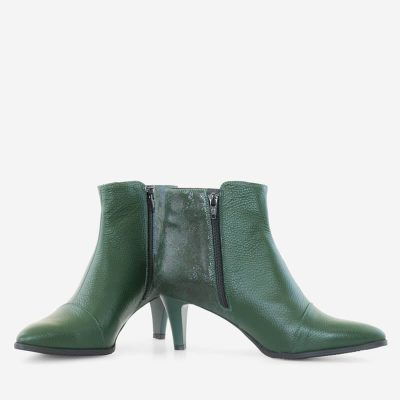 Botine verzi din piele naturala Sofi D35