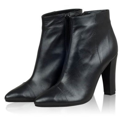 Botine negre din piele naturala Stefy N71