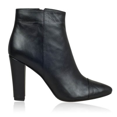 Botine negre din piele naturala Stefy N71