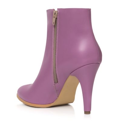 Botine lila din piele naturala Fairy L71