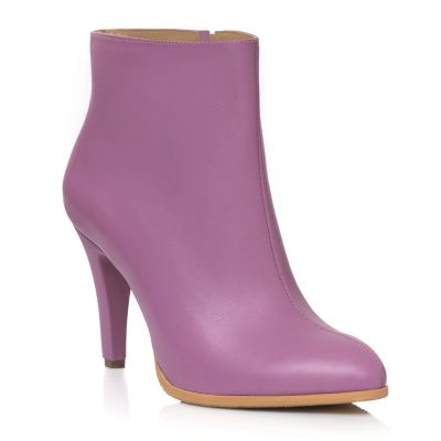 Botine lila din piele naturala Fairy L71