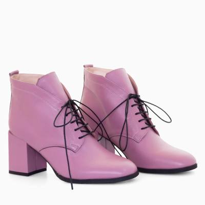 Botine lila piele naturala la comanda AIDA D6