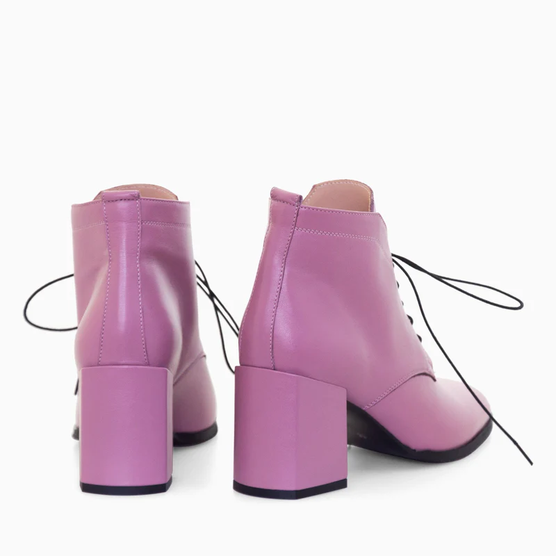 Botine lila piele naturala la comanda AIDA D6