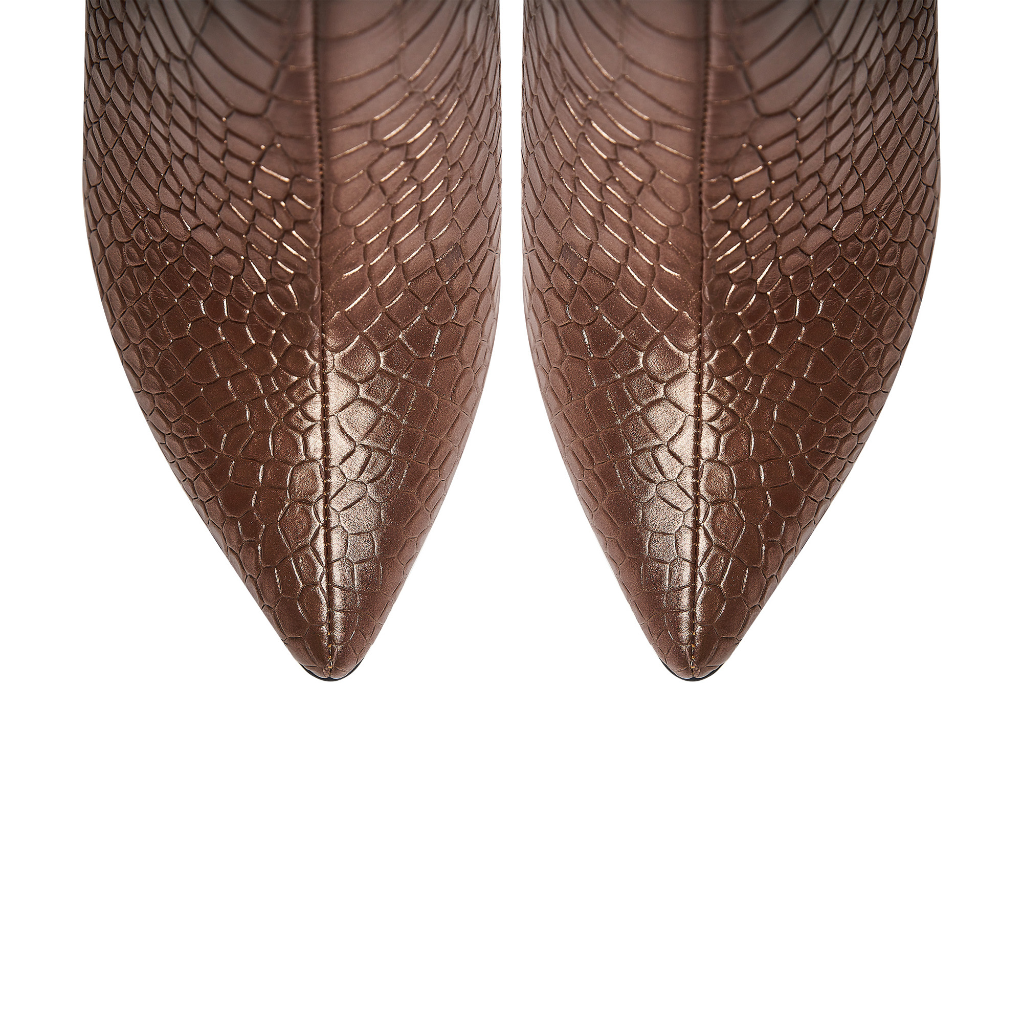 Botine maro croco piele naturala Annes L31