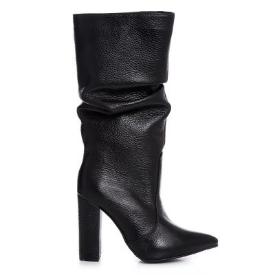 Botine negre din piele naturala Lady L82