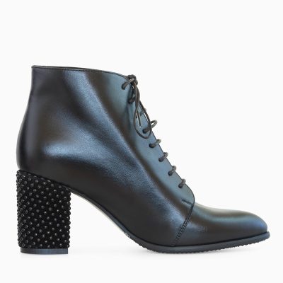 Botine negre din piele naturala Oriana D71