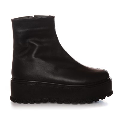 Botine negre din piele naturala Vogue V105