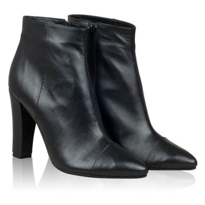 Botine negre din piele naturala Stefy N71