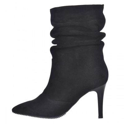 Botine negre din piele intoarsa Lisa S11
