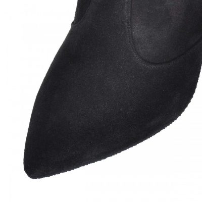 Botine negre din piele intoarsa Lisa S11