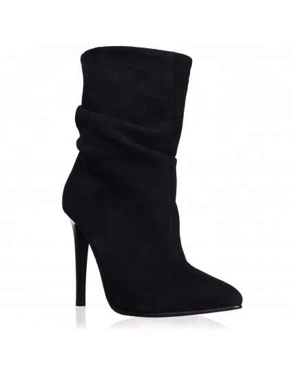 Botine negre Stiletto Ruffle C7