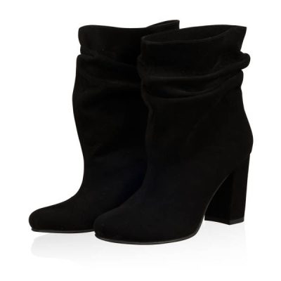 Botine piele Gaya inchise negre piele intoarsa N22