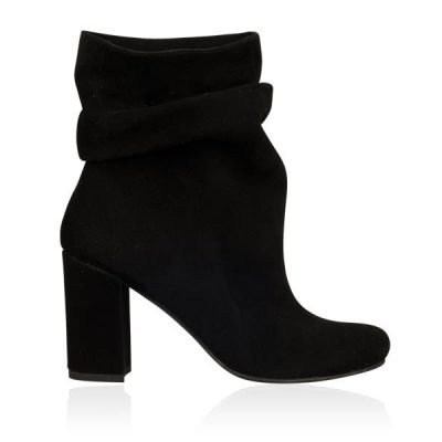 Botine piele Gaya inchise negre piele intoarsa N22