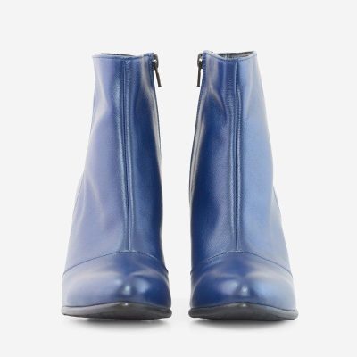 Botine piele naturala bleumarin Deea D05