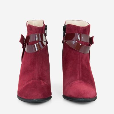 Botine piele naturala bordo Ross D55