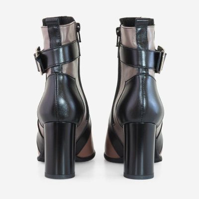 Botine piele naturala maro Linda D11