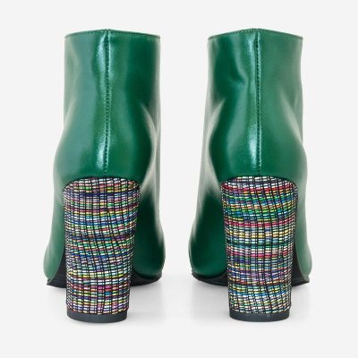 Botine Renata cu toc gros verzi D32