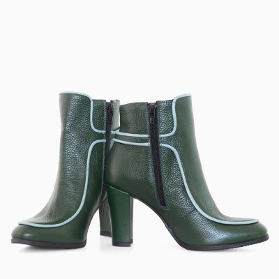 Botine verzi din piele naturala Aisha D20