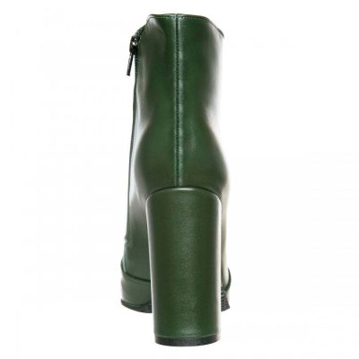 Botine verzi din piele naturala Aliure SS7