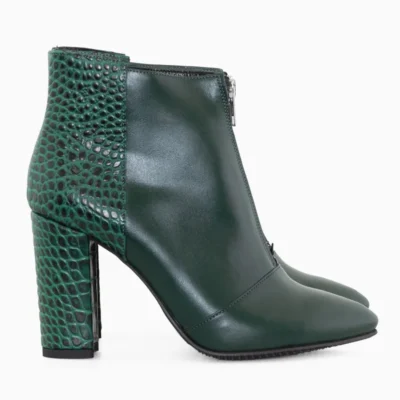 Botine verzi din piele naturala Ollie D5