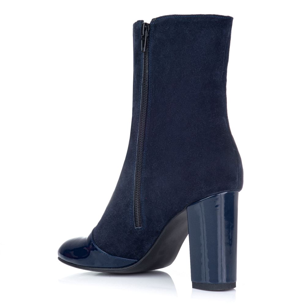 Botine piele Lidia bleumarin L102