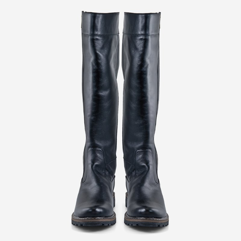 Cizme negre din piele naturala, Lummy D10