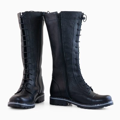 Cizme negre din piele naturala Arif D76