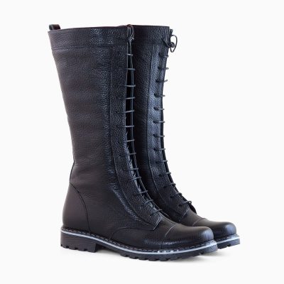 Cizme negre din piele naturala Arif D76