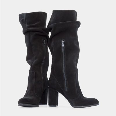 Cizme negre din piele naturala Shely D55