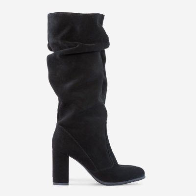 Cizme negre din piele naturala Shely D55