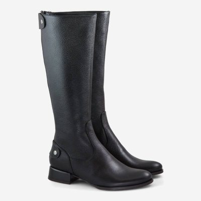 Cizme negre din piele naturala Vera D7