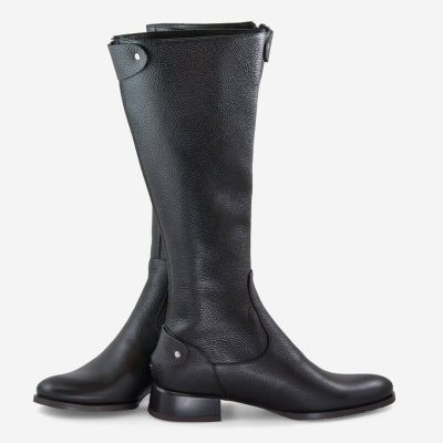 Cizme negre din piele naturala Vera D7