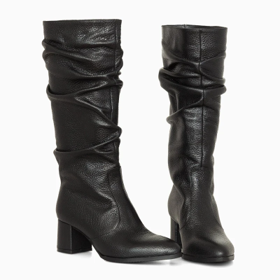 Cizme negre fronsate Iustina D15