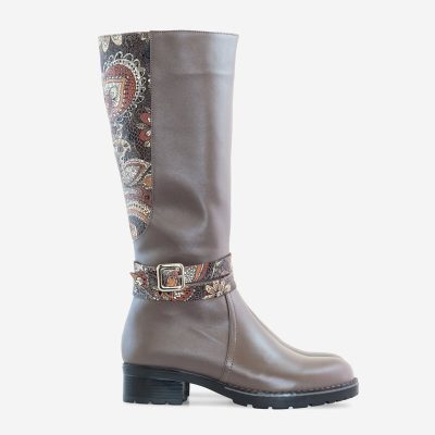 Cizme piele naturala Daria grej D100