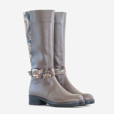 Cizme piele naturala Daria grej D100