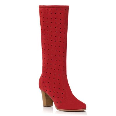 Cizme piele rosii Miraj V12