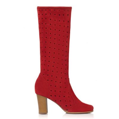 Cizme piele rosii Miraj V12