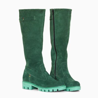 Cizme verzi din piele intoarsa Alma D57