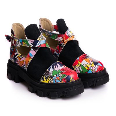 Ghete colorate din piele naturala Hanna V45